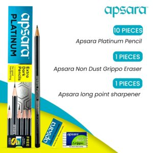 Apsara Platinum Extra Dark Pencil (Pack of 10)