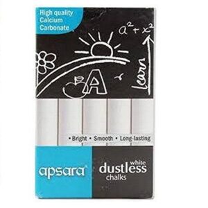 Apsara dustless chalk white (pack of 10)