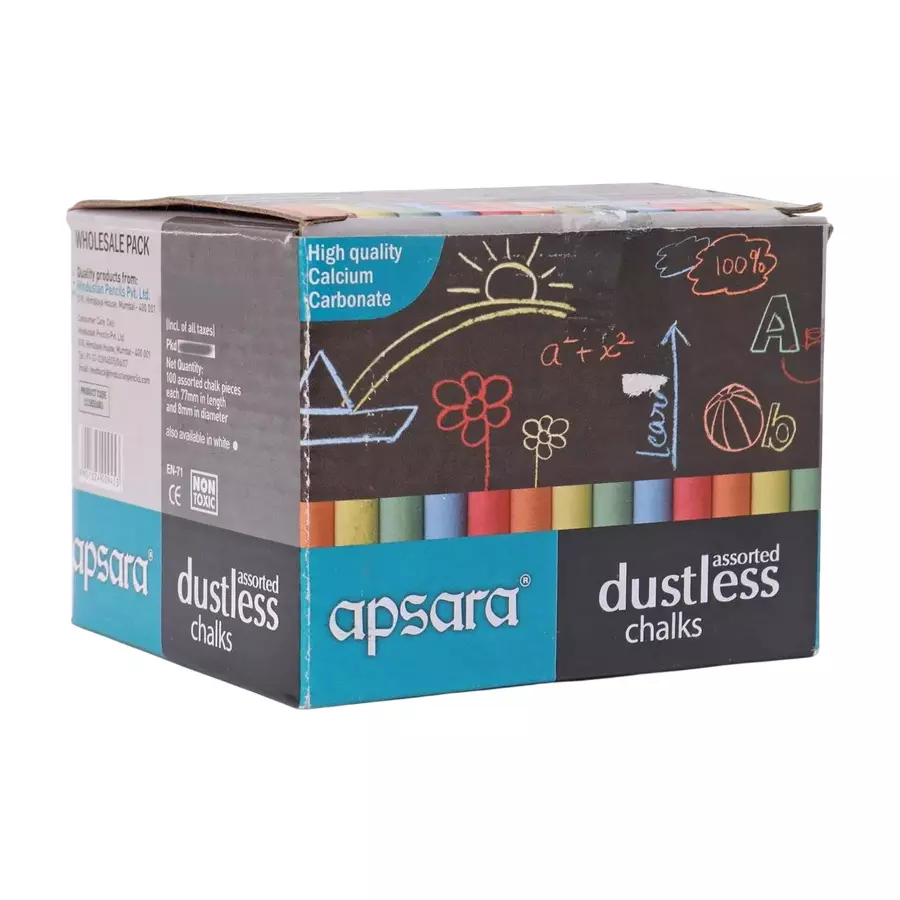 Apsara Assorted Dustless Calcium Carbonate Chalks10 pcs Color - Image 4