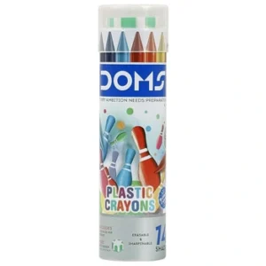 DOMS Plastic Crayons in Round Tin Box